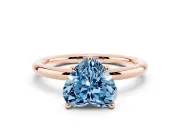 Heart-Shaped Hidden Halo Ring Setting for a Fancy Blue Lab-Grown Diamond | Rose Gold
