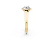 Round Halo Engagement Ring Setting | Knife-Edge Band | Yellow Gold