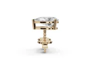Marquise Lab-Grown Diamond Solitaire Basket Stud Earrings | Open Gallery | Yellow Gold