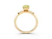 Pear-Shaped Knife-Edge Engagement Ring Setting for a Fancy Yellow Lab-Grown Diamond | Yellow Gold