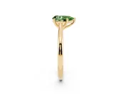 Pear-Shaped Cathedral Engagement Ring Setting for a Fancy Green Lab-Grown Diamond | Yellow Gold