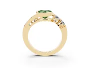 Heart-Shaped Bezel Bypass Engagement Ring Setting for a Fancy Green Lab-Grown Diamond | Yellow Gold