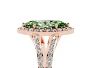 Marquise Split Shank Halo Engagement Ring Setting for a Fancy Green Lab-Grown Diamond | Rose Gold