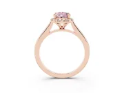 Pear-Shaped Halo Engagement Ring Setting for a Fancy Pink Lab-Grown Diamond | Plain Polished Band | Rose Gold