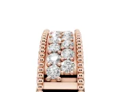 Round Diamond Pavé Eternity Band Set in Rose gold with Bead Prong Setting