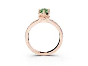 Marquise Channel Set Engagement Ring Setting for a Fancy Green Lab-Grown Diamond | Rope Collar | Rose Gold