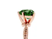 Heart-Shaped Twisted Engagement Ring Setting for a Fancy Green Lab-Grown Diamond | Beaded Twist | Rose Gold