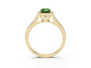 Radiant Cut Halo Engagement Ring Setting for a Fancy Green Lab-Grown Diamond | Yellow Gold - Design NV-24729
