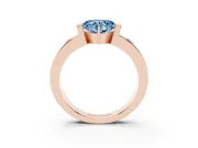 Heart-Shaped Tension Style Engagement Ring Setting for a Fancy Blue Lab-Grown Diamond | Rose Gold
