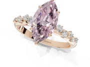 Marquise Graduated Solitaire Engagement Ring Setting for a Fancy Pink Lab-Grown Diamond | Rose Gold