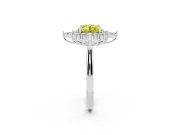 Round Engagement Ring Setting for a Fancy Yellow Lab-Grown Diamond | White Gold - Design NV-24790