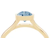 Pear-Shaped Bezel Engagement Ring Setting for a Fancy Blue Lab-Grown Diamond | Yellow Gold