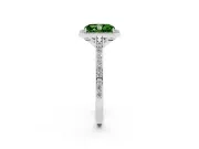 Radiant Cut Halo Engagement Ring Setting for a Fancy Green Lab-Grown Diamond | Sterling Silver - Design NV-24729