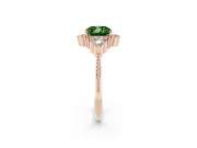 Cushion Cut Cluster Engagement Ring Setting for a Fancy Green Lab-Grown Diamond | Rose Gold
