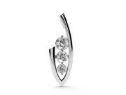 Round Lab-Grown Diamond Graduated Three-Stone Curved Frame Pendant | Open Frame | White Gold