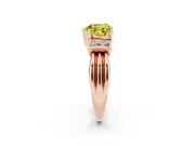 Heart-Shaped Bar-Set Engagement Ring Setting for a Fancy Yellow Lab-Grown Diamond | Rose Gold