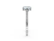 Princess Cut Vintage Cathedral Engagement Ring Setting for a Fancy Blue Lab-Grown Diamond | Carved Band | Platinum