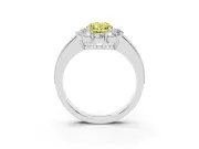 Oval Vintage Halo Engagement Ring Setting for a Fancy Yellow Lab-Grown Diamond | White Gold