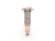 Oval Pavé Engagement Ring Setting | Wide Three-Row Band | Rose Gold