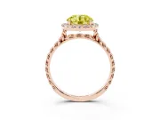 Round Rope Halo Engagement Ring Setting for a Fancy Yellow Lab-Grown Diamond | Rose Gold