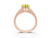 Round Split Shank Pavé Engagement Ring Setting for a Fancy Yellow Lab-Grown Diamond | Rose Gold