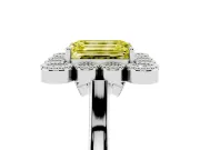 Emerald Cut Halo Engagement Ring Setting for a Fancy Yellow Lab-Grown Diamond | Sterling Silver - Design NV-24775