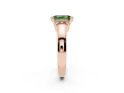 Emerald Cut Pavé Collar Engagement Ring Setting for a Fancy Green Lab-Grown Diamond | Rose Gold
