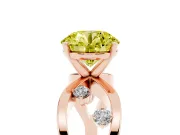 Round Loop Engagement Ring Setting for a Fancy Yellow Lab-Grown Diamond | Rose Gold