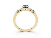 Emerald Cut Five Stone Engagement Ring Setting for a Fancy Blue Lab-Grown Diamond | Yellow Gold