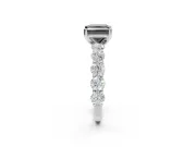 Princess Cut Side Stone Engagement Ring Setting for a Black Center | Platinum