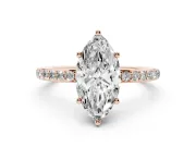 Marquise Hidden Halo Pavé Engagement Ring Setting | Micro Pavé Band | Rose Gold