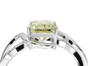 Radiant Cut Bypass Solitaire Engagement Ring Setting for a Fancy Yellow Lab-Grown Diamond | Sterling Silver