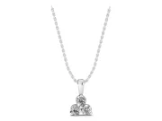 Round Lab-Grown Diamond Triangle Cluster Pendant Necklace | Shared Middle Prong | Sterling Silver