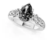 Pear-Shaped Engagement Ring Setting for a Black Center | White Gold