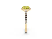 Radiant Cut Halo Pavé Engagement Ring Setting for a Fancy Yellow Lab-Grown Diamond | Yellow Gold