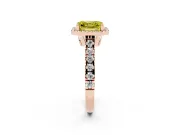 Asscher Cut Accented Halo Engagement Ring Setting for a Fancy Yellow Lab-Grown Diamond | Rose Gold
