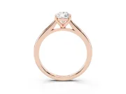 Pear Cut Diamond Solitaire Ring Set in Rose gold with Cathedral Band and Prong Setting