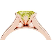 Heart-Shaped Half Bezel Engagement Ring Setting for a Fancy Yellow Lab-Grown Diamond | Rose Gold