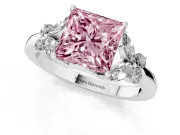 Princess Cut Petal Engagement Ring Setting for a Fancy Pink Lab-Grown Diamond | Platinum