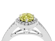 Marquise Split Shank Halo Engagement Ring Setting for a Fancy Yellow Lab-Grown Diamond | Platinum