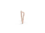 Baguette and Round Lab-Grown Diamond Fanned Open Hoop Earrings | Sunburst Rows | Rose Gold