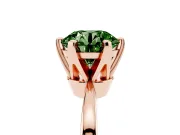 Round Tapered Solitaire Engagement Ring Setting for a Fancy Green Lab-Grown Diamond | Claw Prong Head | Rose Gold