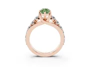 Marquise Graduated Engagement Ring Setting for a Fancy Green Lab-Grown Diamond | Rose Gold