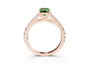 Emerald Cut Graduated Split Shank Engagement Ring Setting for a Fancy Green Lab-Grown Diamond | Rose Gold