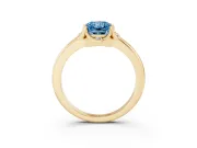 Radiant Cut Petal Halo Engagement Ring Setting for a Fancy Blue Lab-Grown Diamond | Yellow Gold
