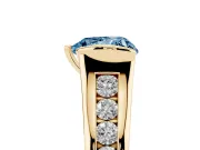 Heart-Shaped Half Bezel Engagement Ring Setting for a Fancy Blue Lab-Grown Diamond | Yellow Gold