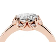 Heart-Shaped Scalloped Petal Halo Engagement Ring Setting | Plain Band | Rose Gold