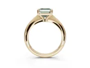 Princess Cut Tapered Solitaire Engagement Ring Setting for a Fancy Green Lab-Grown Diamond | Yellow Gold