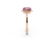 Radiant Cut Petal Halo Engagement Ring Setting for a Fancy Pink Lab-Grown Diamond | Rose Gold