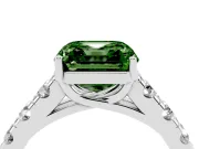 Asscher Cut Engagement Ring Setting for a Fancy Green Lab-Grown Diamond | Sterling Silver - Design NV-24643